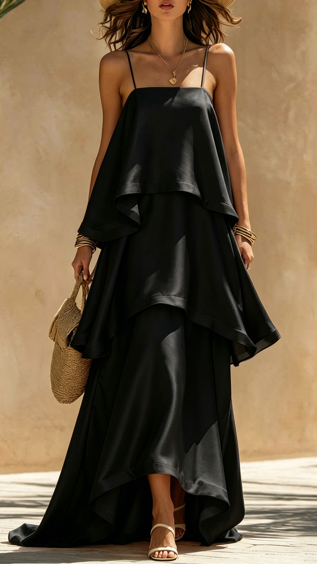 Women's Cotton-Blend Tiered Cami Maxi Dress - Nordfashionstorm - Women's Clothing, Fashion for You - Nordfashionstorm.com