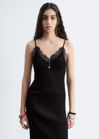 & Other Stories RIB-KNIT CAMISOLE MINI DRESS