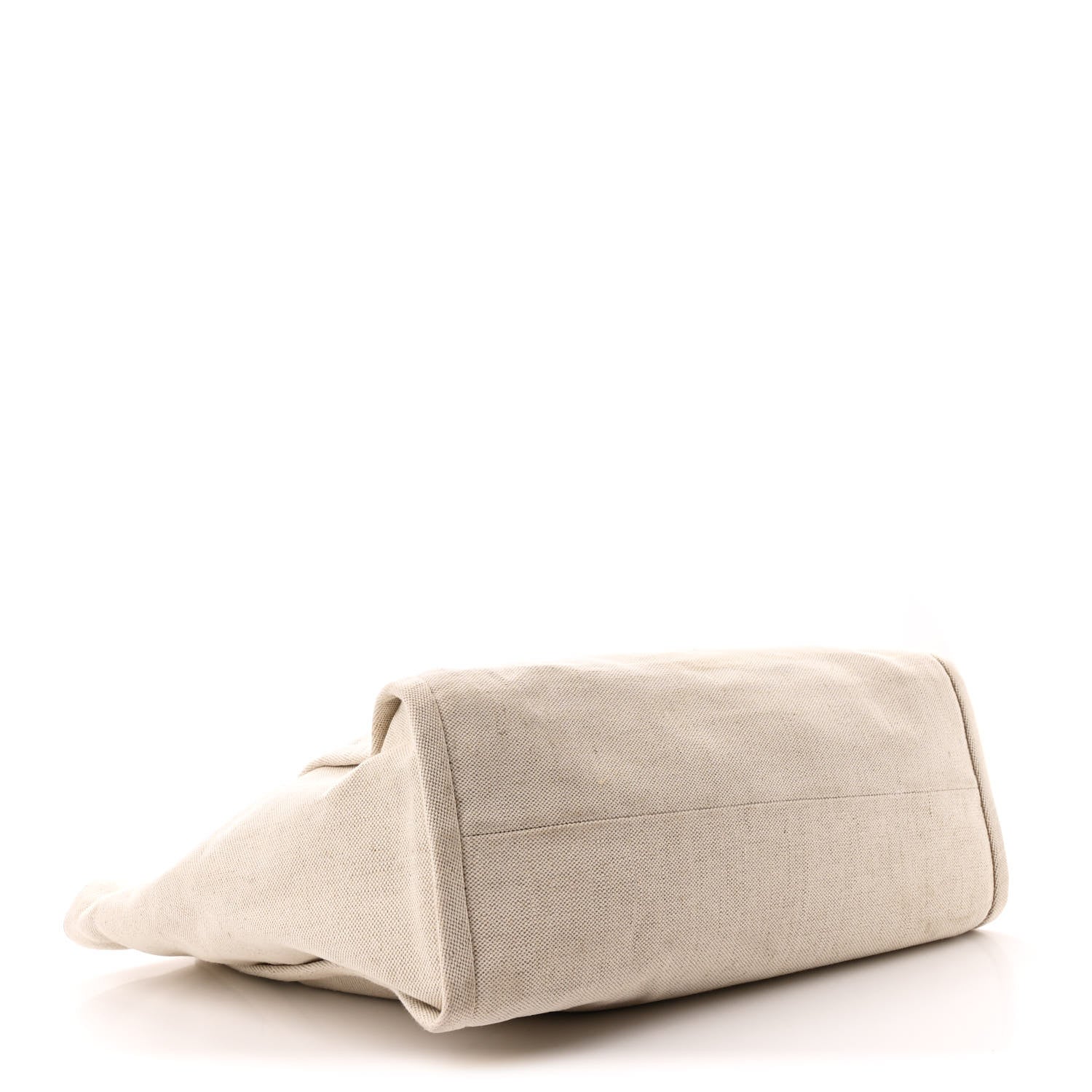 Linen Vitello Large Logo Tote Natural - Top Club