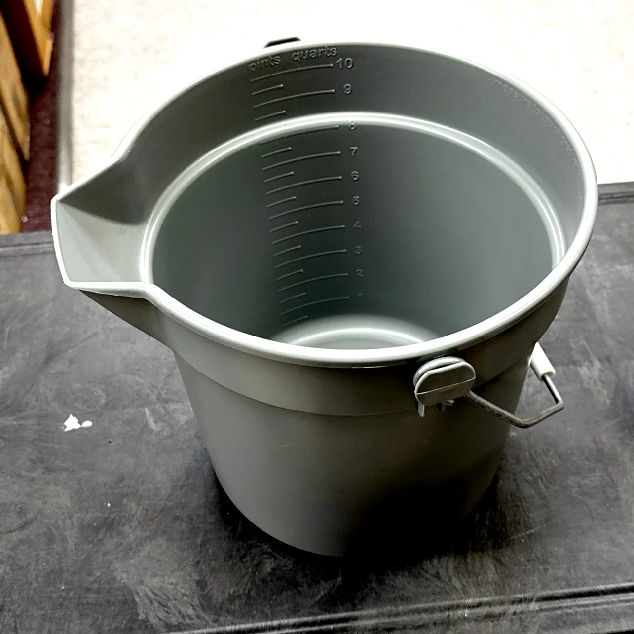 10 QT GRAY PLASTIC BUCKET / PAIL - Victorias Cleaning and Janitor
