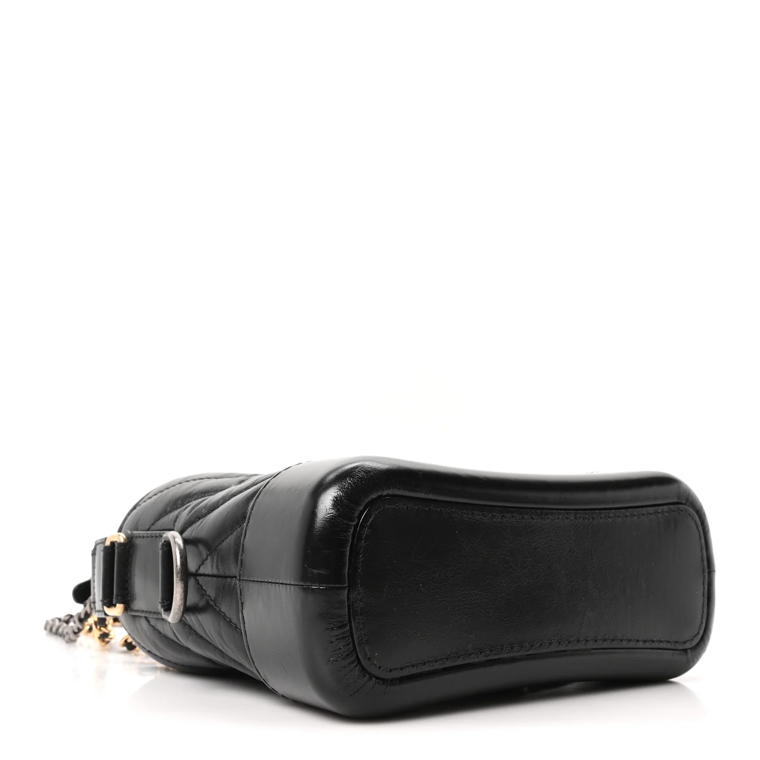 Aged Calfskin Chevron Quilted Small Gabrielle Hobo Black - Top Club
