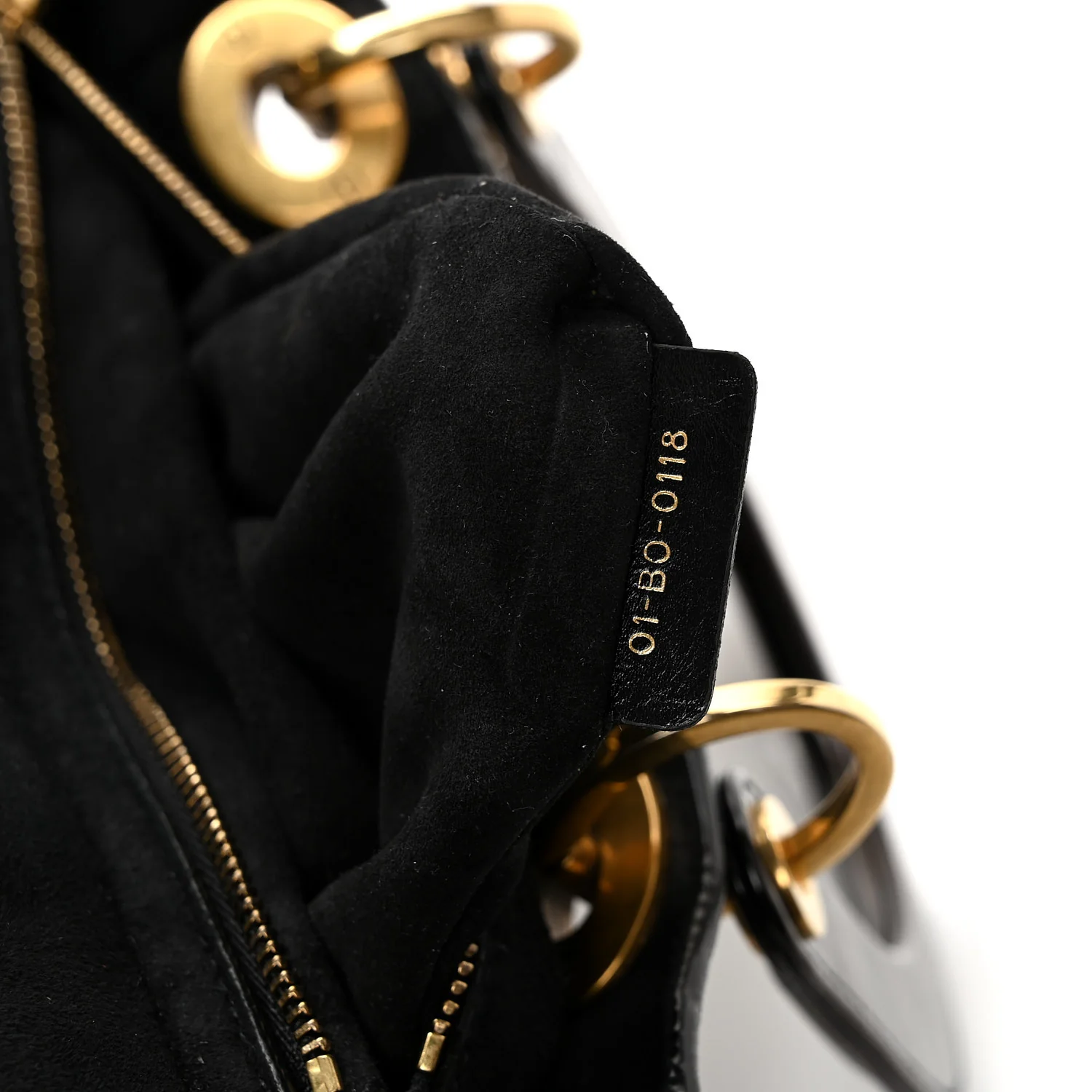 Crinkled Patent Cannage Medium Bohemian Lady Dior Black - Top Club
