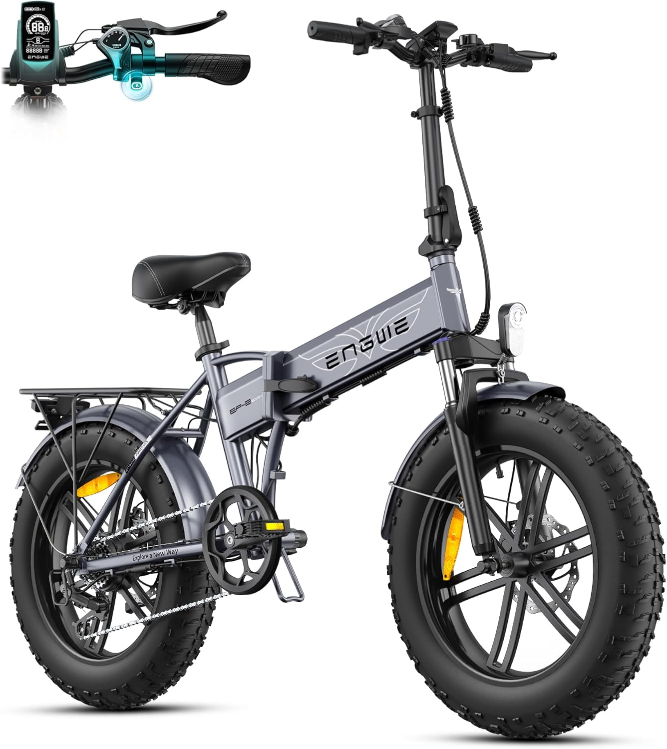 ENGWE Bici Elettrica Pieghevole, Bicicletta Elettrica da 48V 13Ah Batteria Rimovibile, Autonomia di 50-120 km E-bike，20