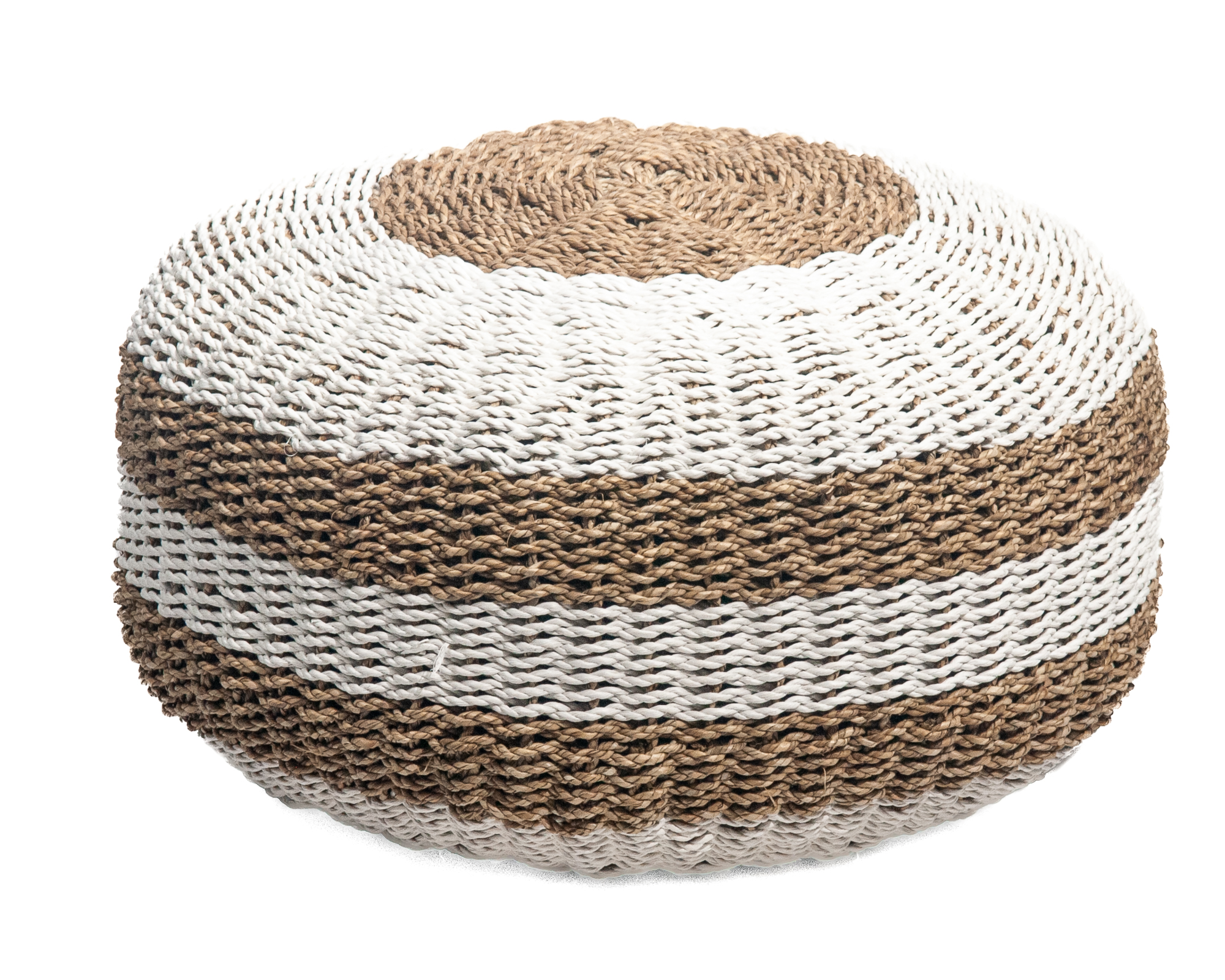 Seagrass poef wit/natural