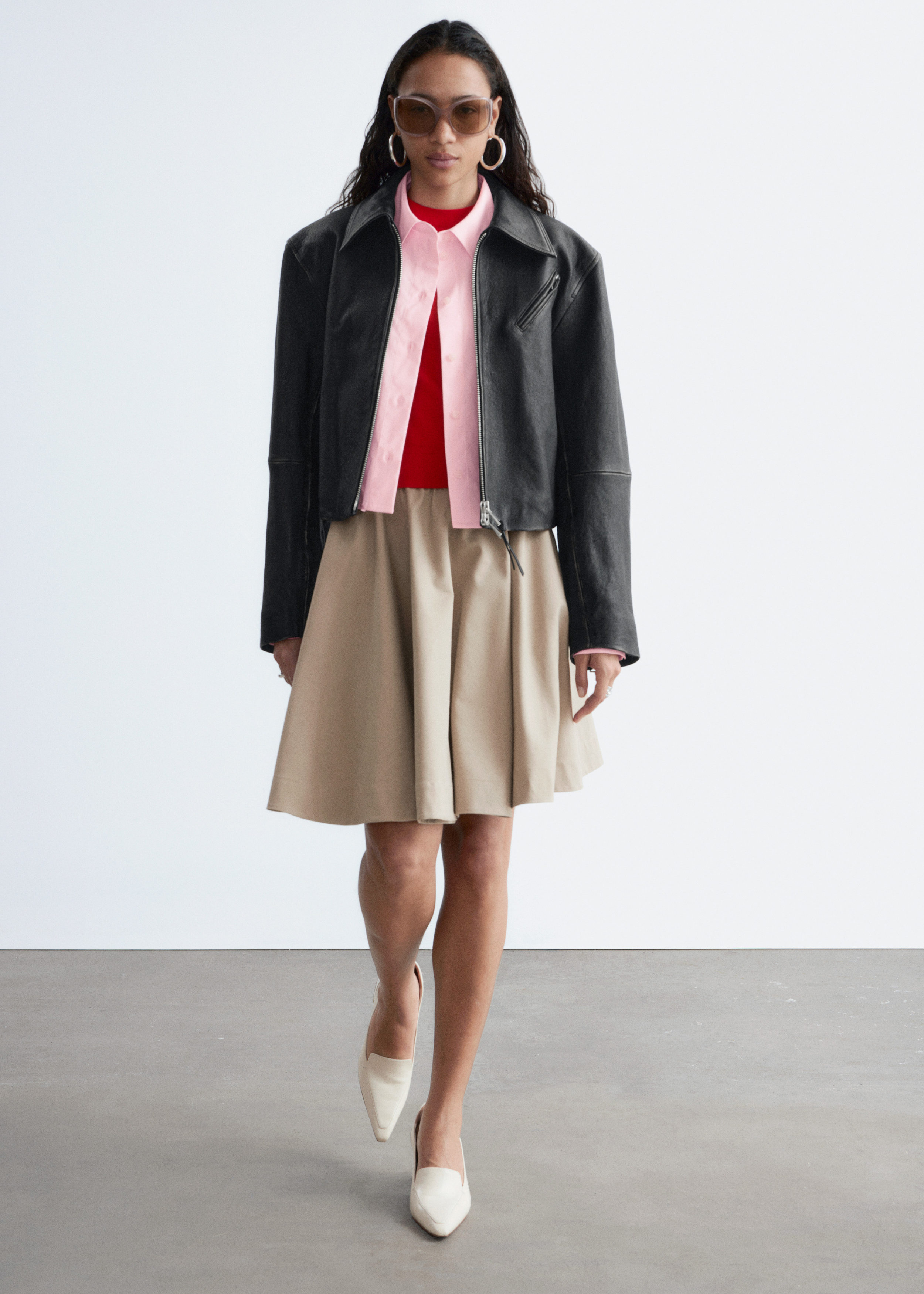 & Other Stories LEATHER BIKER JACKET
