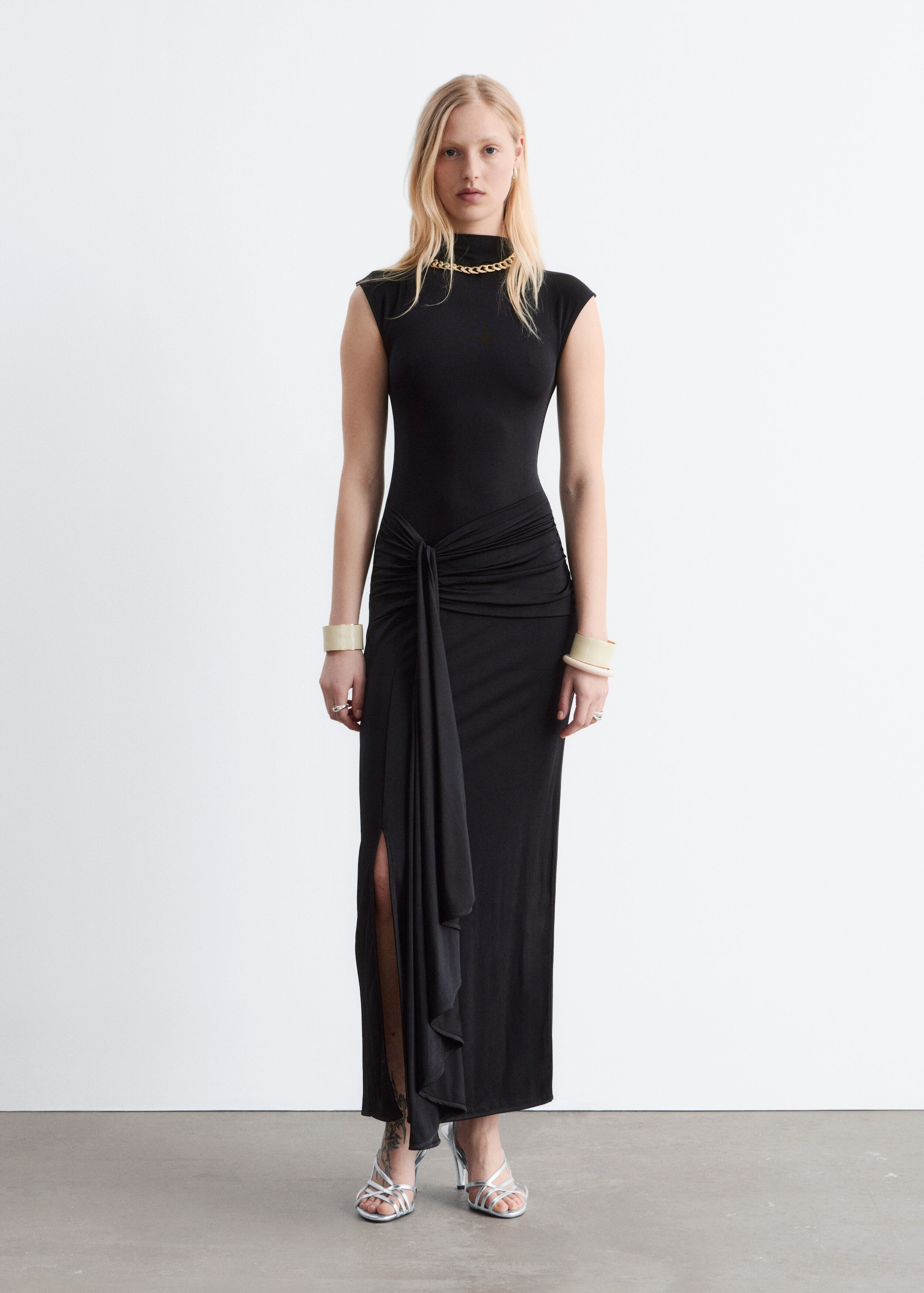 & Other Stories WRAP-FRONT MIDI DRESS