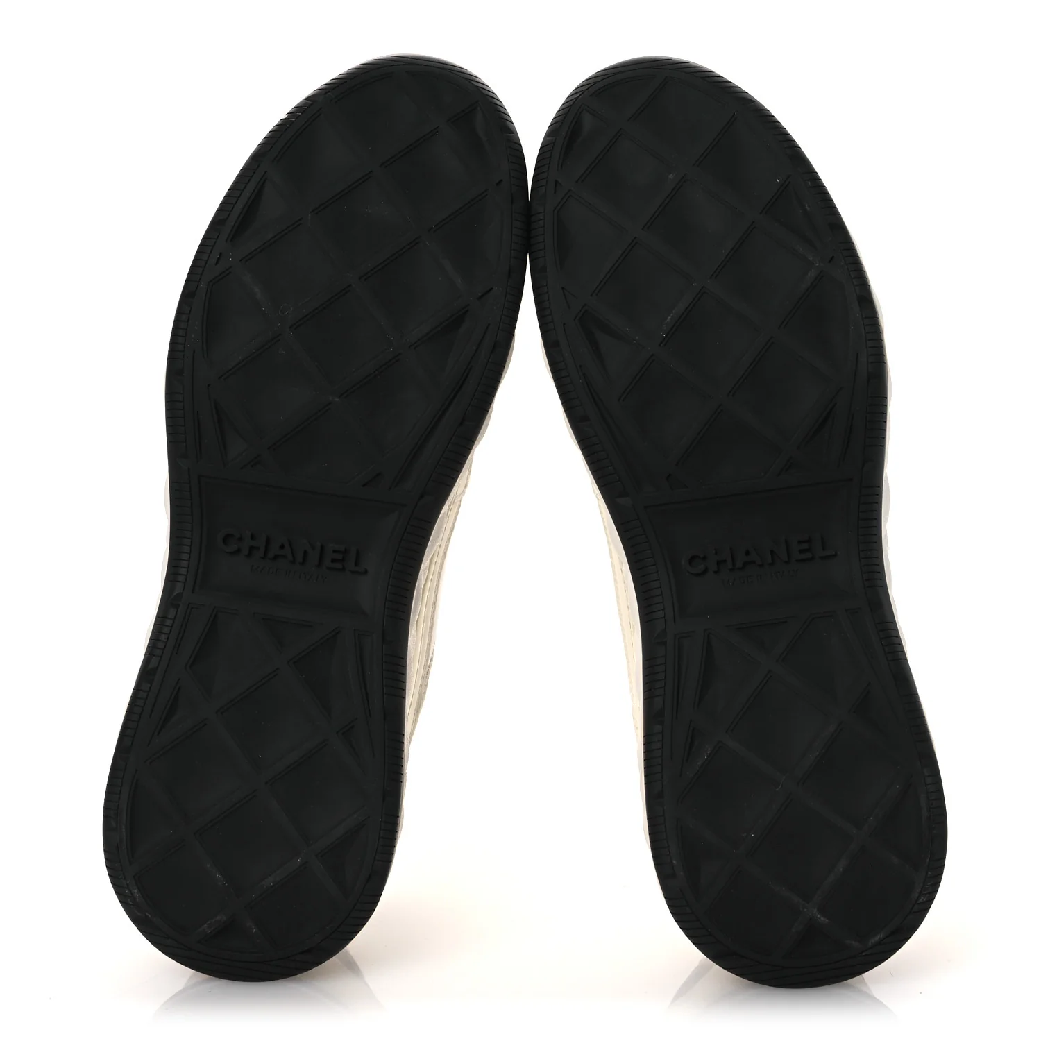 Velvet Calfskin Mixed Fibers CC Sneakers 40.5 Ivory Black - Top Club