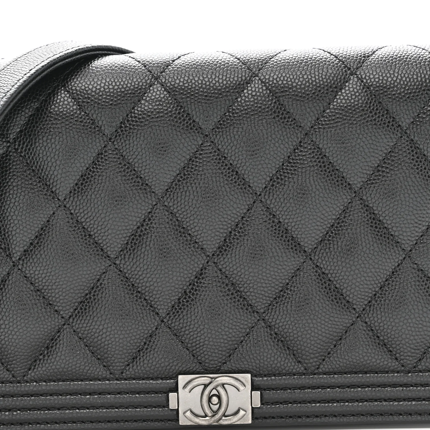 Caviar Quilted Boy Wallet On Chain WOC Black - Top Club