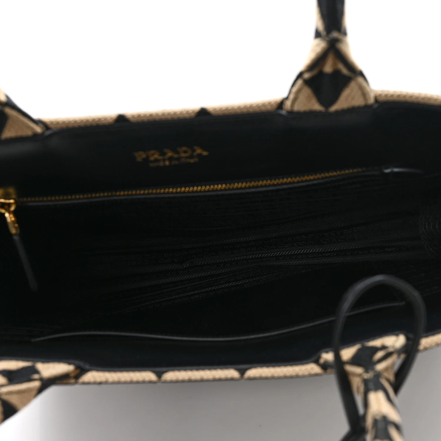Jacquard Saffiano Triangolo Symbole Embroidered Large Tote Black Corda - Top Club