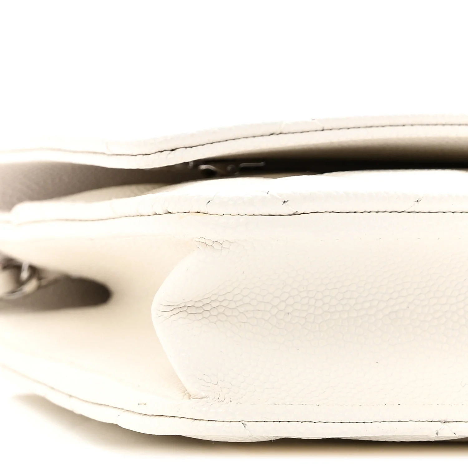 Caviar Quilted Chanel 19 Wallet On Chain WOC White Pink - Top Club