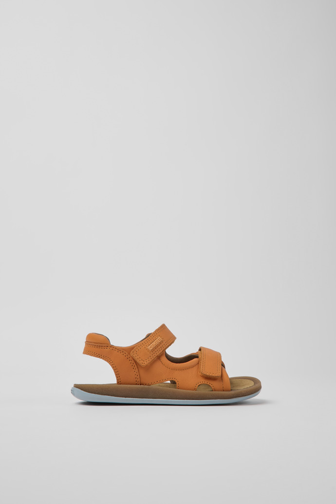 Bicho Orange Leather Sandals for Boys