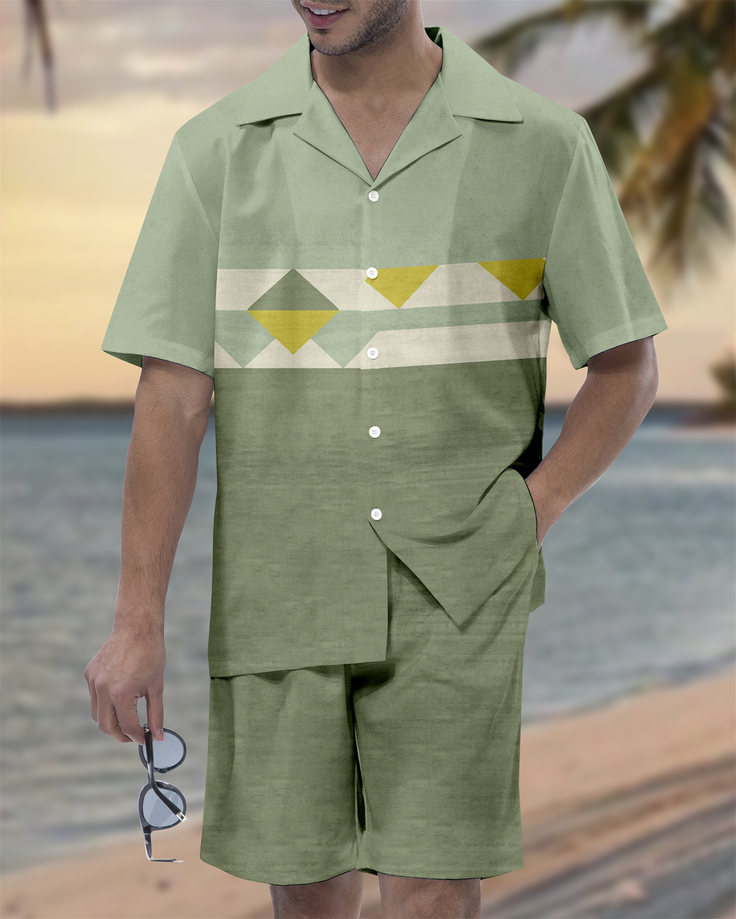 Suitmens Men's Hawaiian Vacation Short Sleeve Set 093