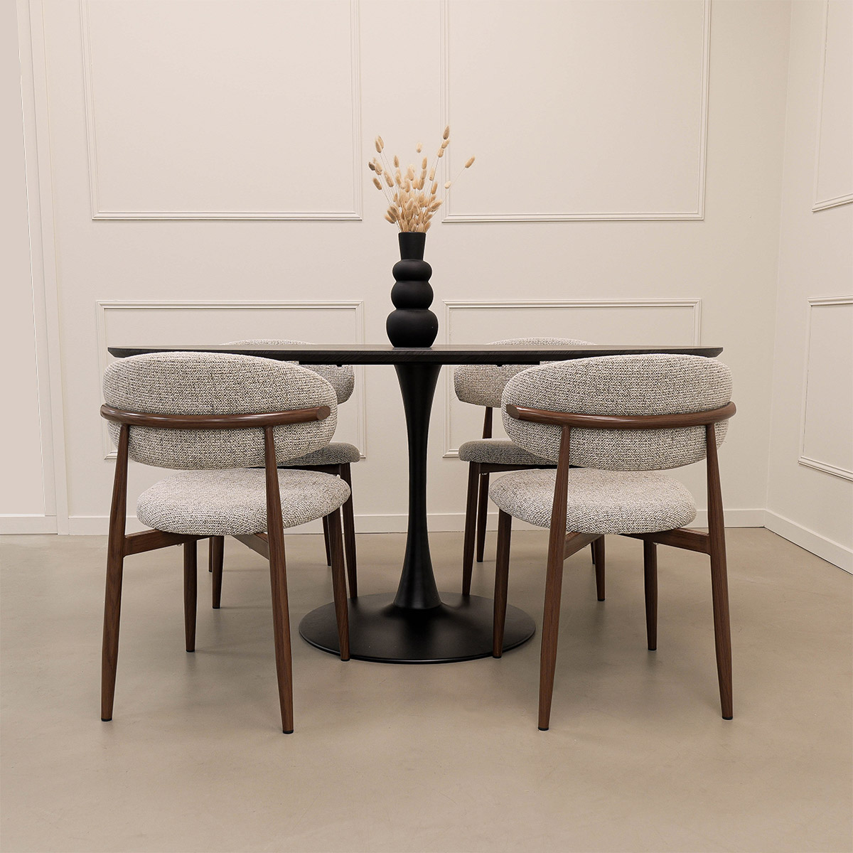 Kick Eettafel Jari ovaal zwart