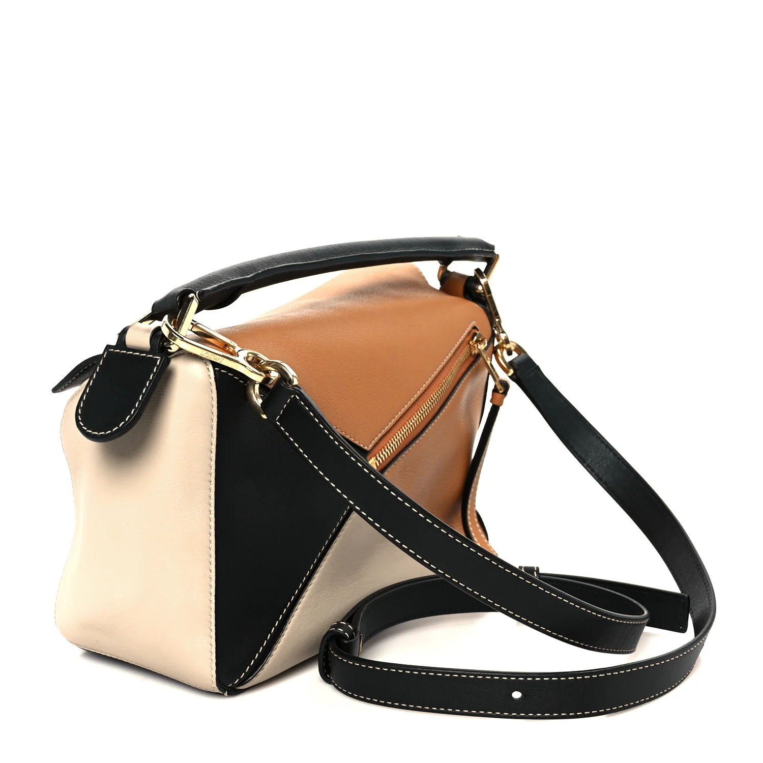 Calfskin Small Puzzle Bag Amber Light Oat Black - Top Club