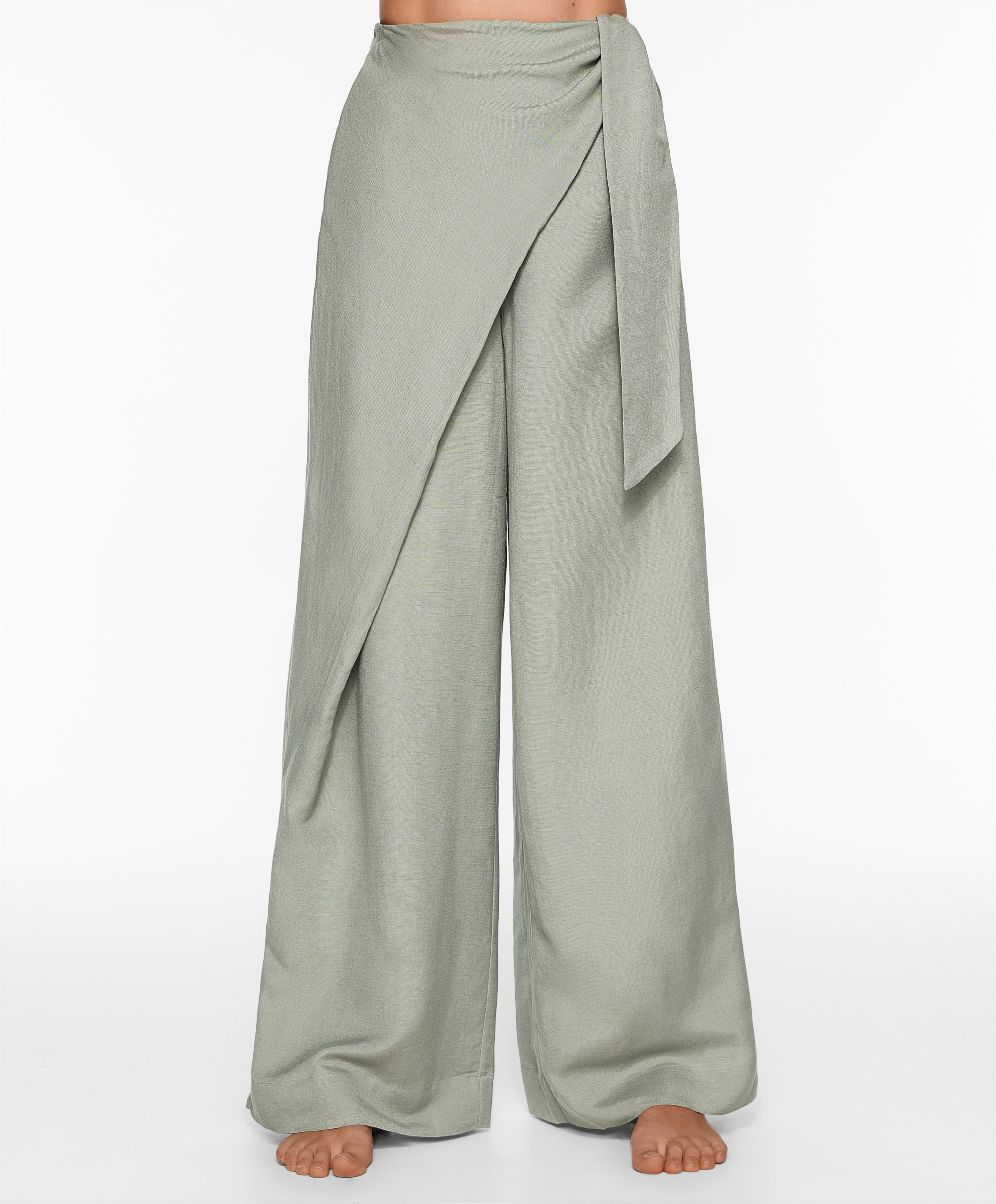 OYSHO Wrap trousers with linen