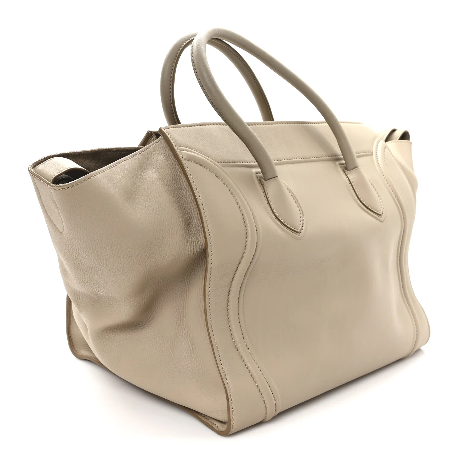 Supple Calfskin Large Phantom Luggage Dune - Top Club