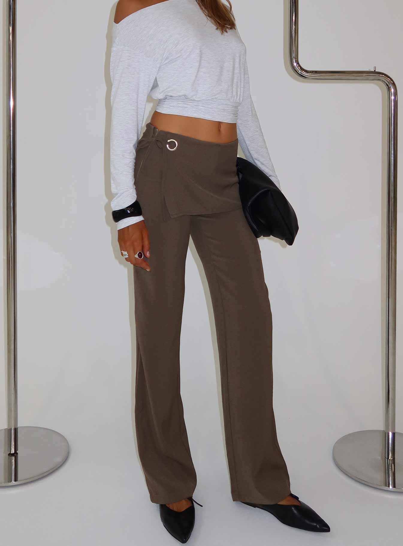 Elka Wrap Trousers Truffle