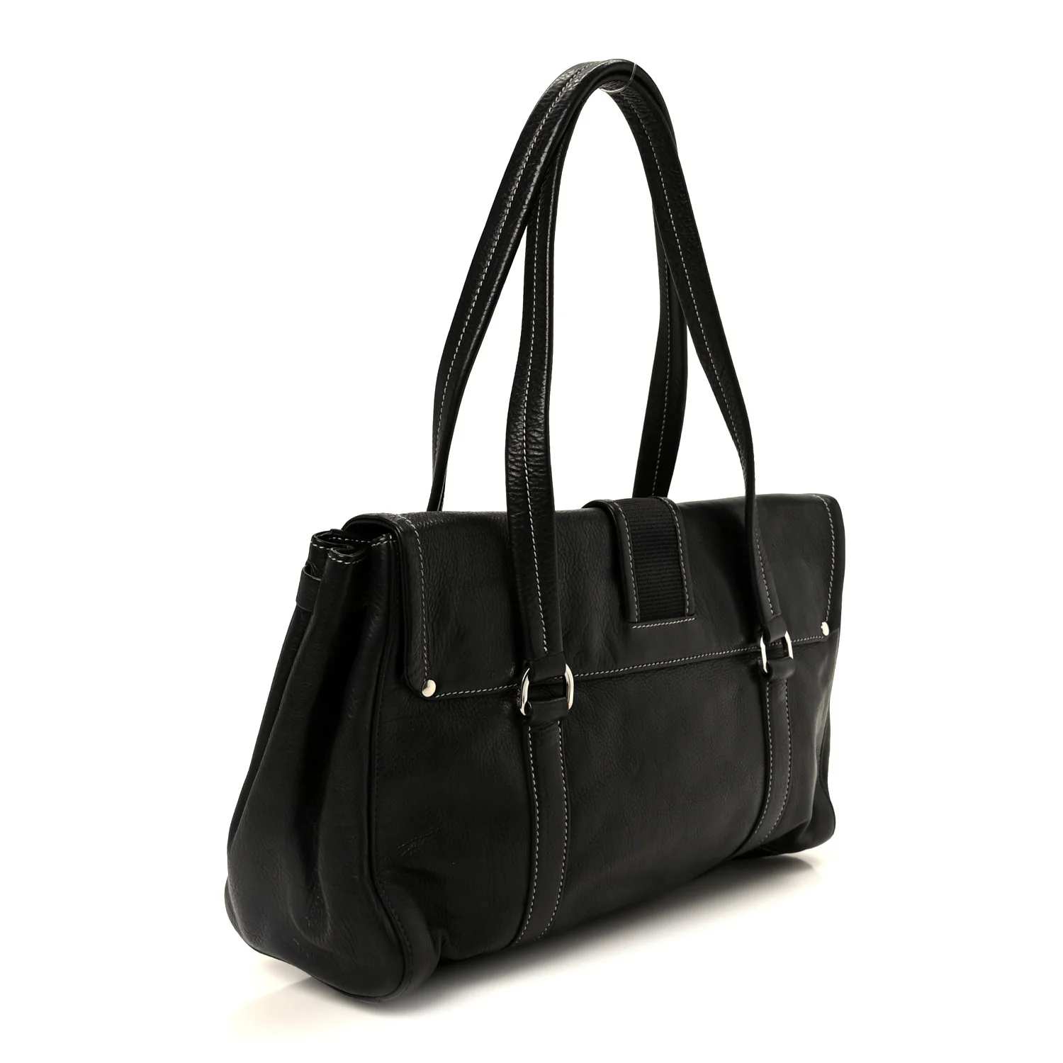 Calf Pocket Shoulder Bag Black - Top Club