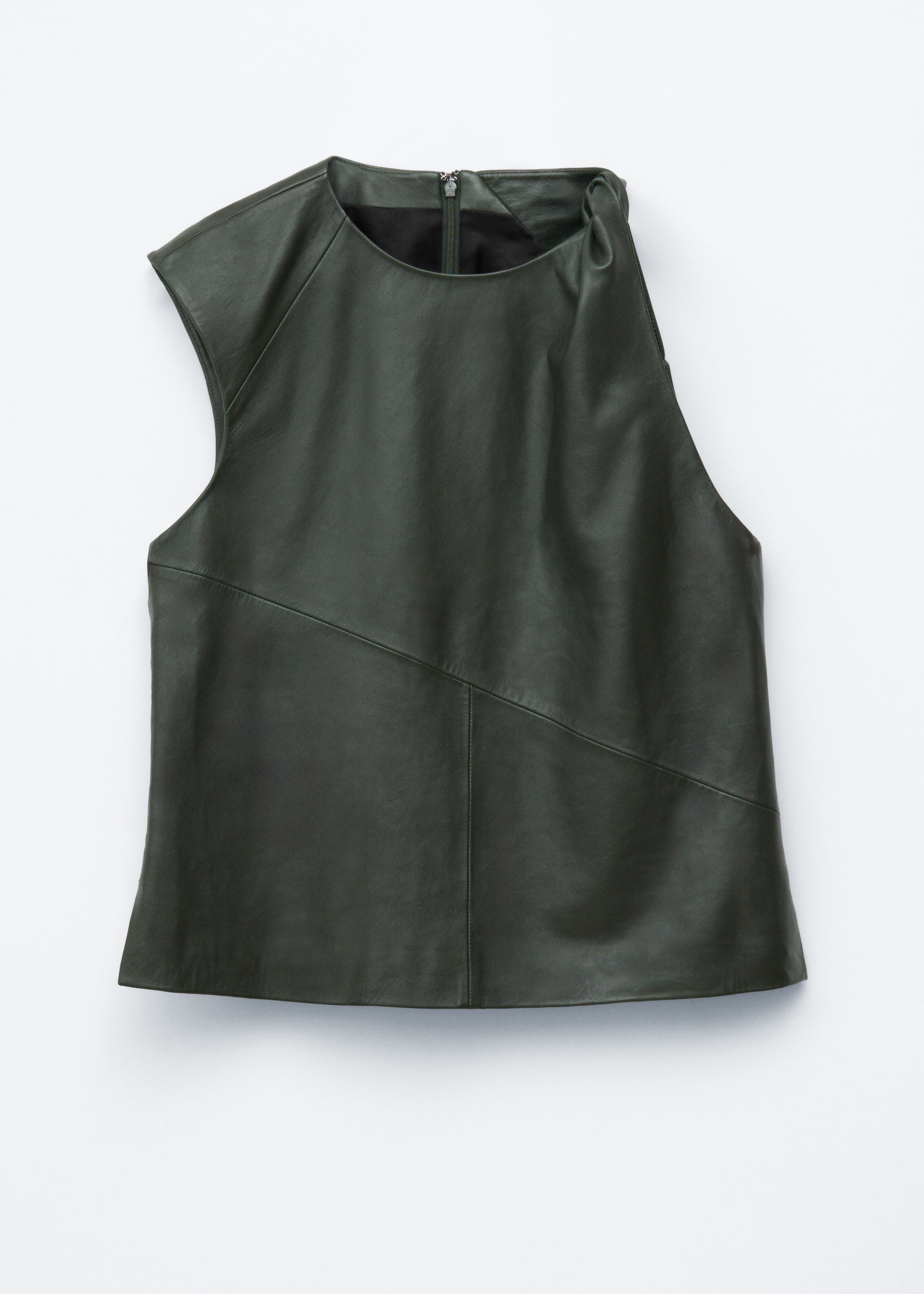 & Other Stories TWIST-SHOULDER LEATHER TOP