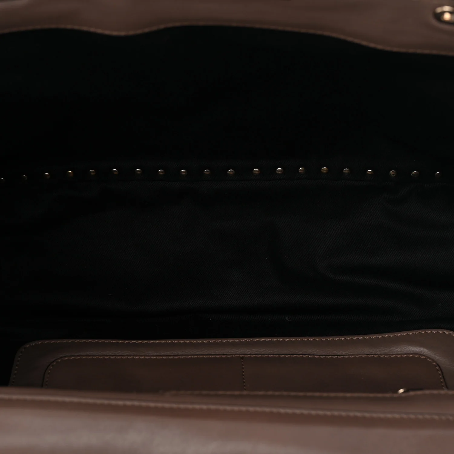 Calf Hair Feather Medium Rockstud Tote Brown - Top Club