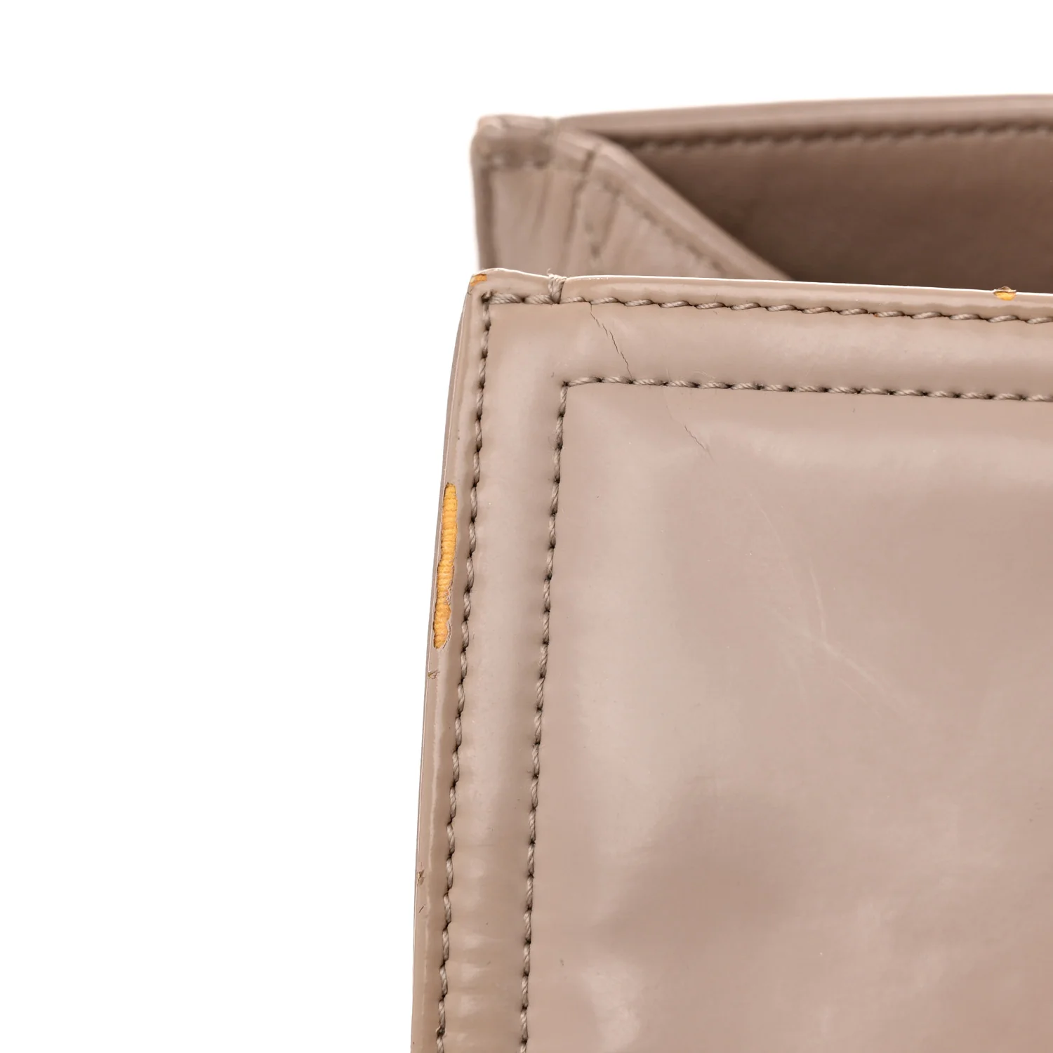 Vinyl Large Lipstick Tote Dark Beige - Top Club