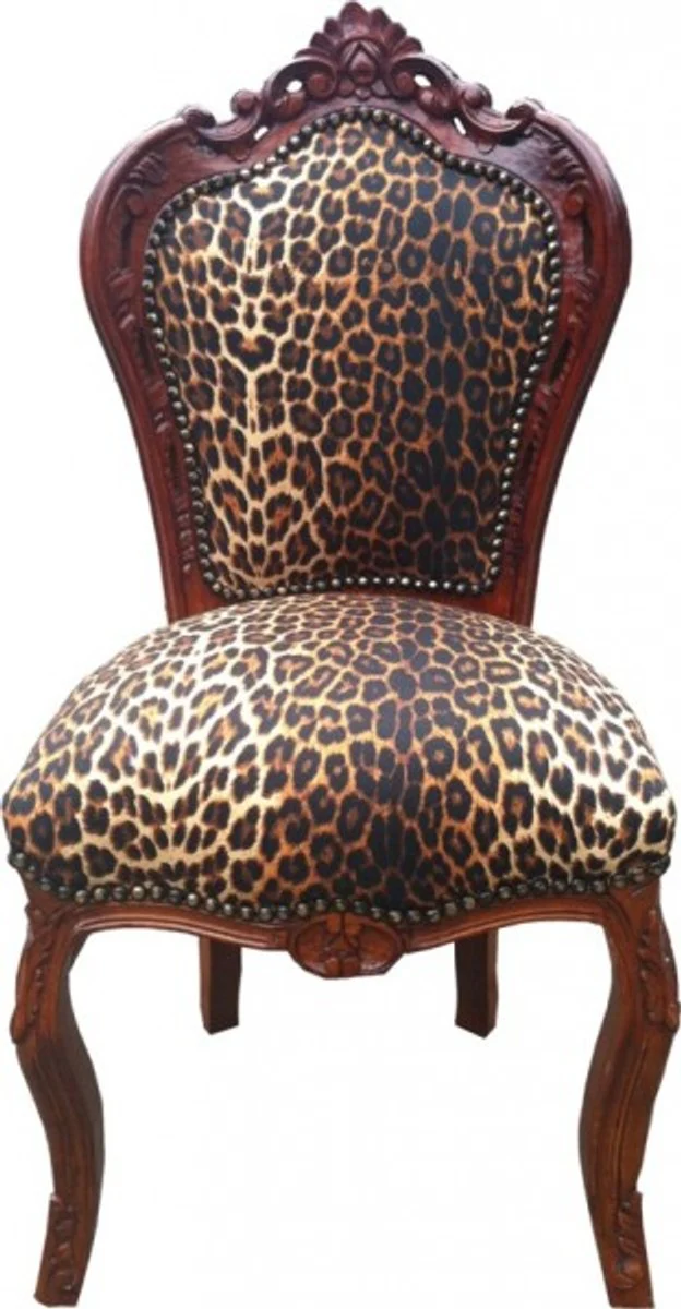 Baroque dining room chair leopard / brown