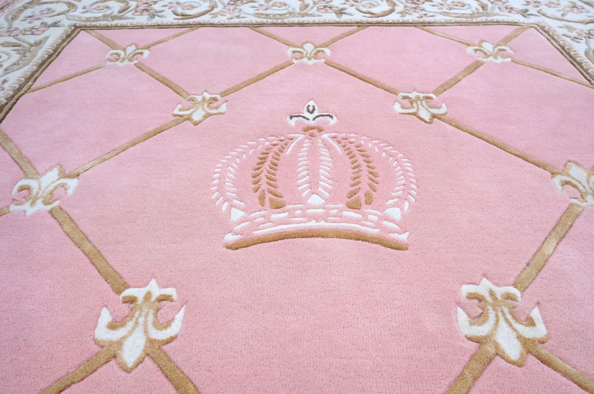 Pompöös by Luxury Baroque Carpet Crown by Harald Glööckler Pink / White / Brown - Various Sizes