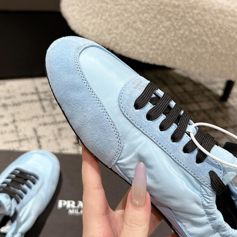 PRADA Collapse Re-Nylon and suede elasticized sneakers - Top Club