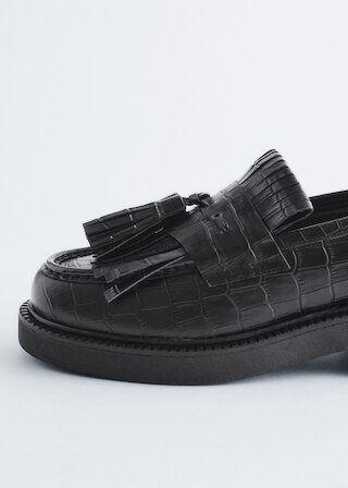 & Other Stories CHUNKY CROCO LEATHER LOAFERS