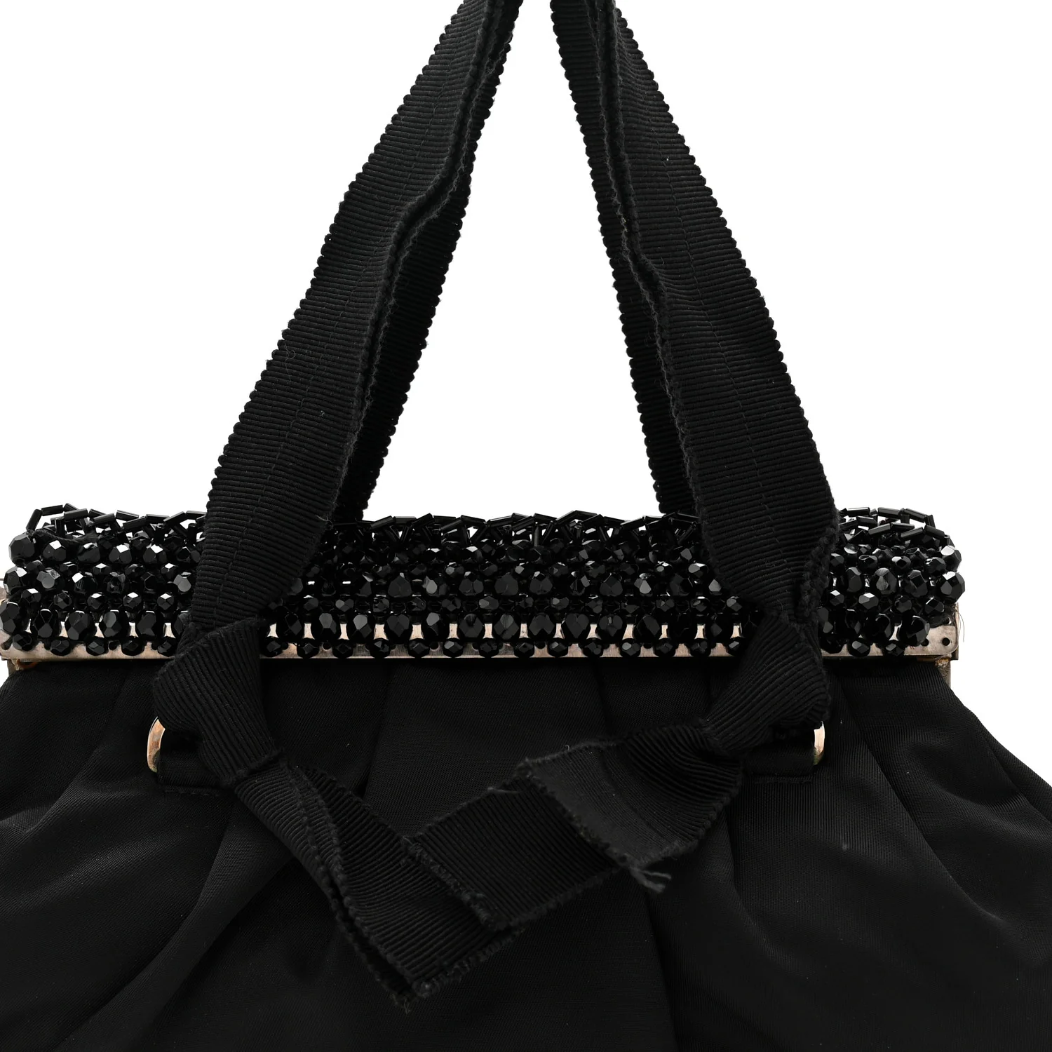 Tessuto Nylon Bead Evening Bag Black - Top Club