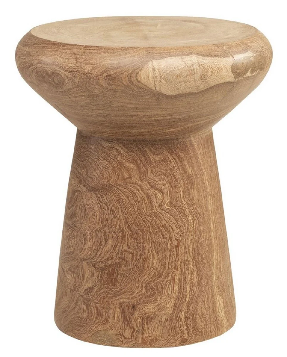 Luxury solid wood side table / stool natural color Ø 40 x H. 48 cm - luxury furniture