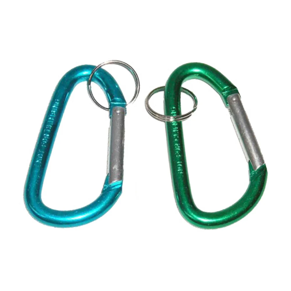 Pack of 2 CARABINERS 8 CM - blue and green