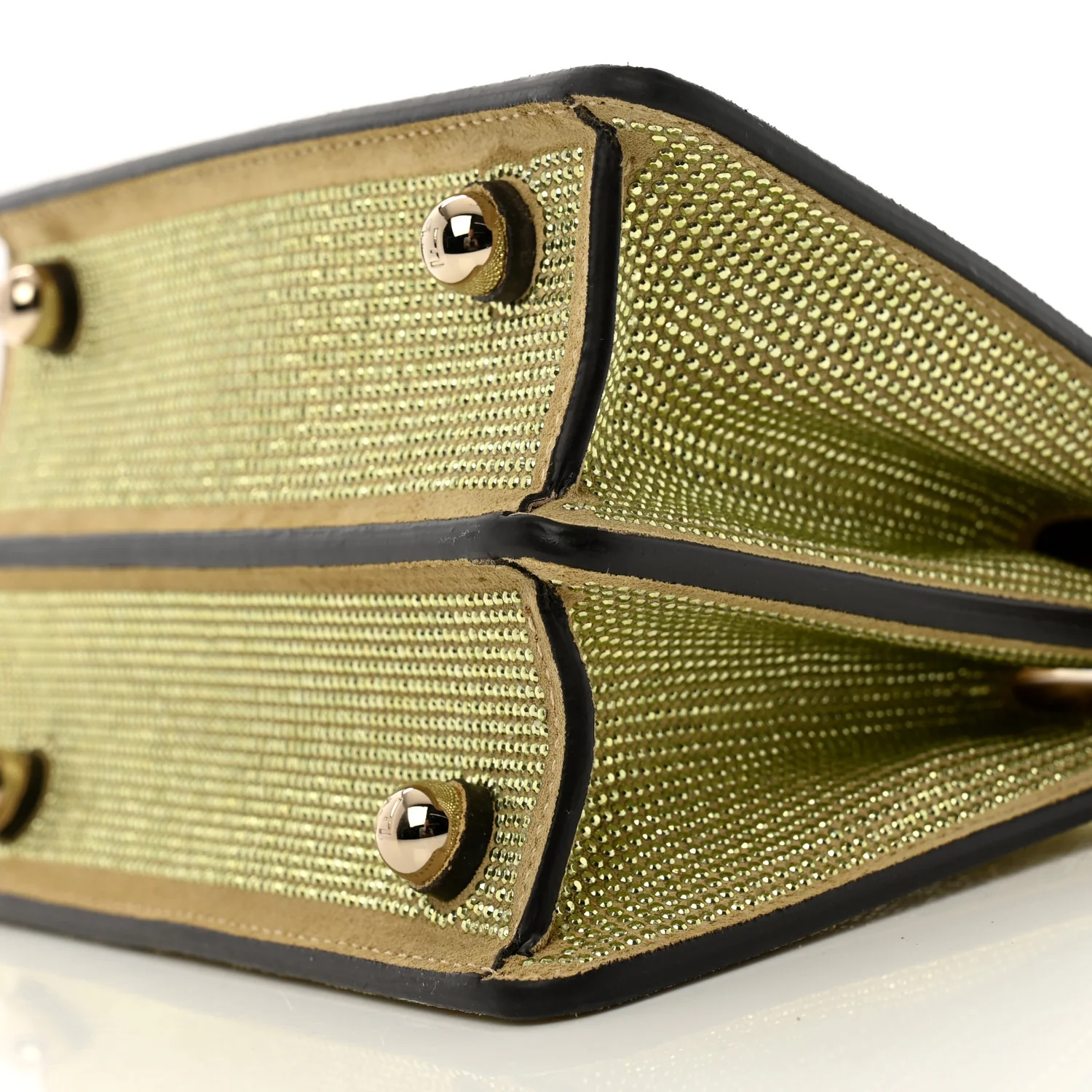 Crystal Vitello Laminato FF Petite Peekaboo I SEE U Satchel Crystal Platinum Light Gold - Top Club