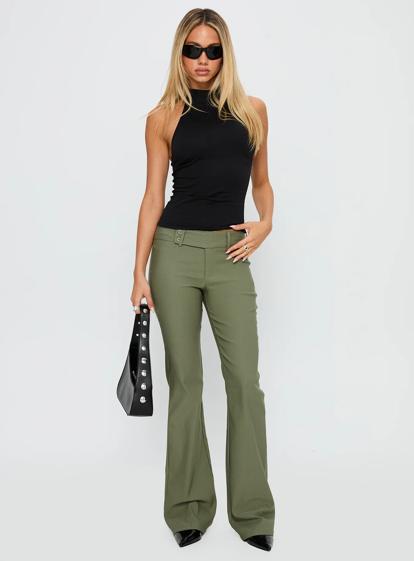 Kinkirk Flared Pants Olive Green