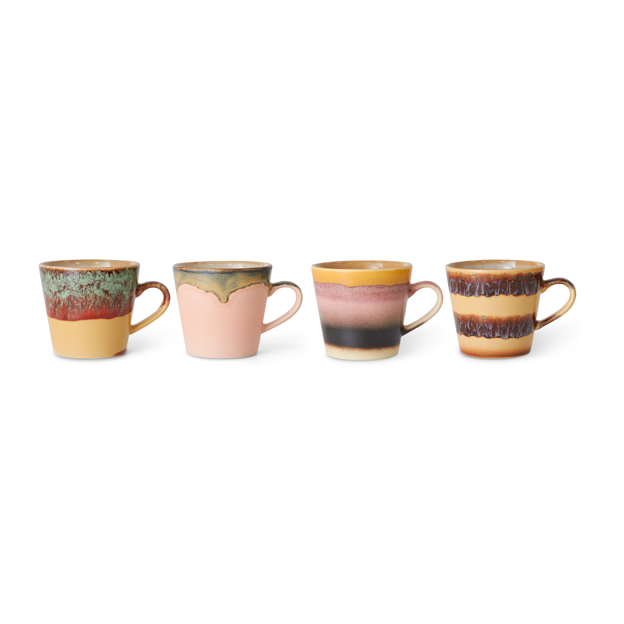 Servies 70s ceramics cappuccino mugs vista - set van 4