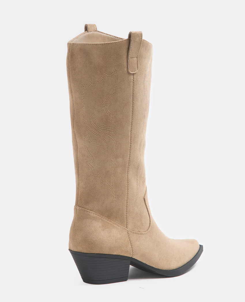 Pimkie Bottes santiags en suédine talons bizeautés