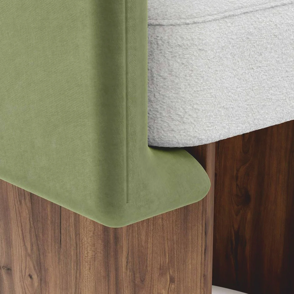 Luxury dining room chair with armrests green / white / brown - premium quality