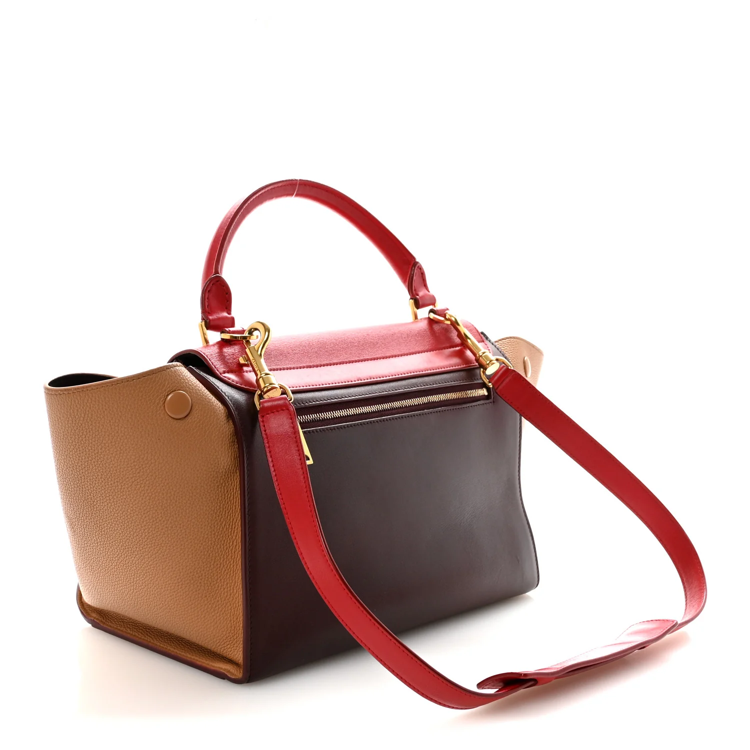 Satin Baby Grained Calfskin Small Tri-Color Trapeze Carmin - Top Club