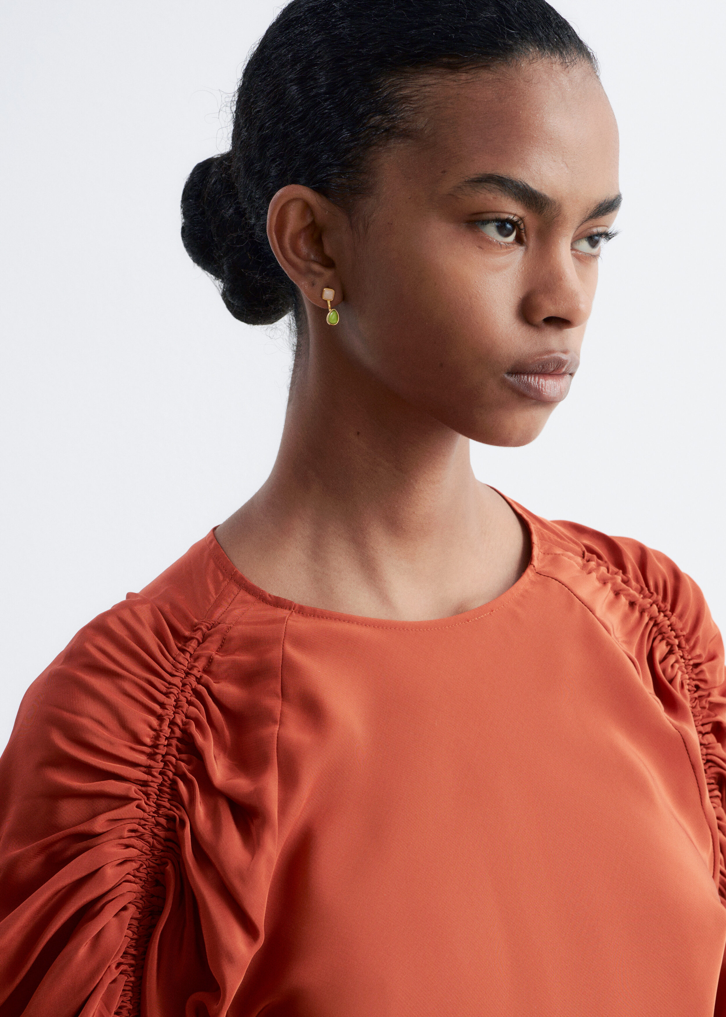 & Other Stories SCULPTURAL RUCHED MINI DRESS