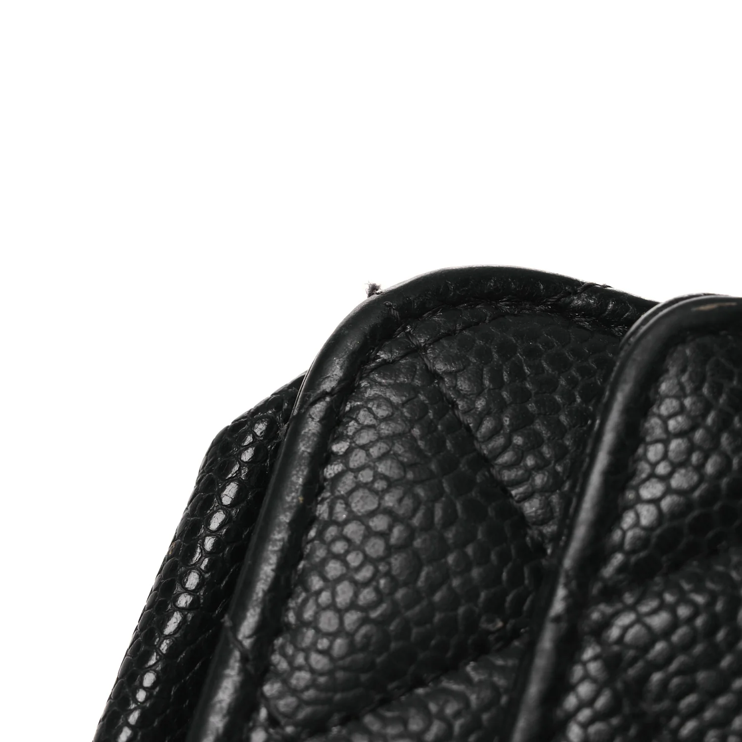 Caviar Quilted Wallet on Chain WOC Black - Top Club
