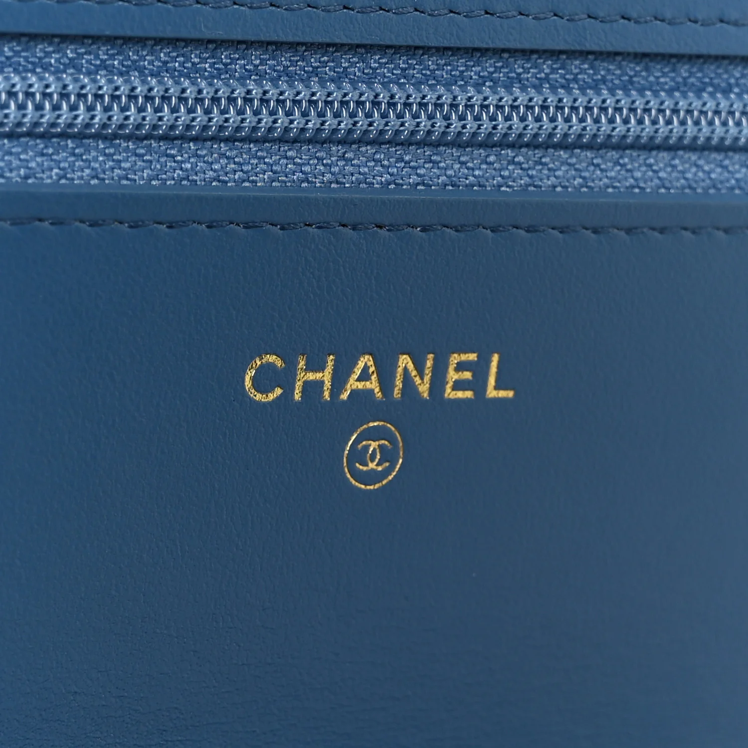 Denim Quilted Chanel 19 Wallet On Chain WOC Blue - Top Club
