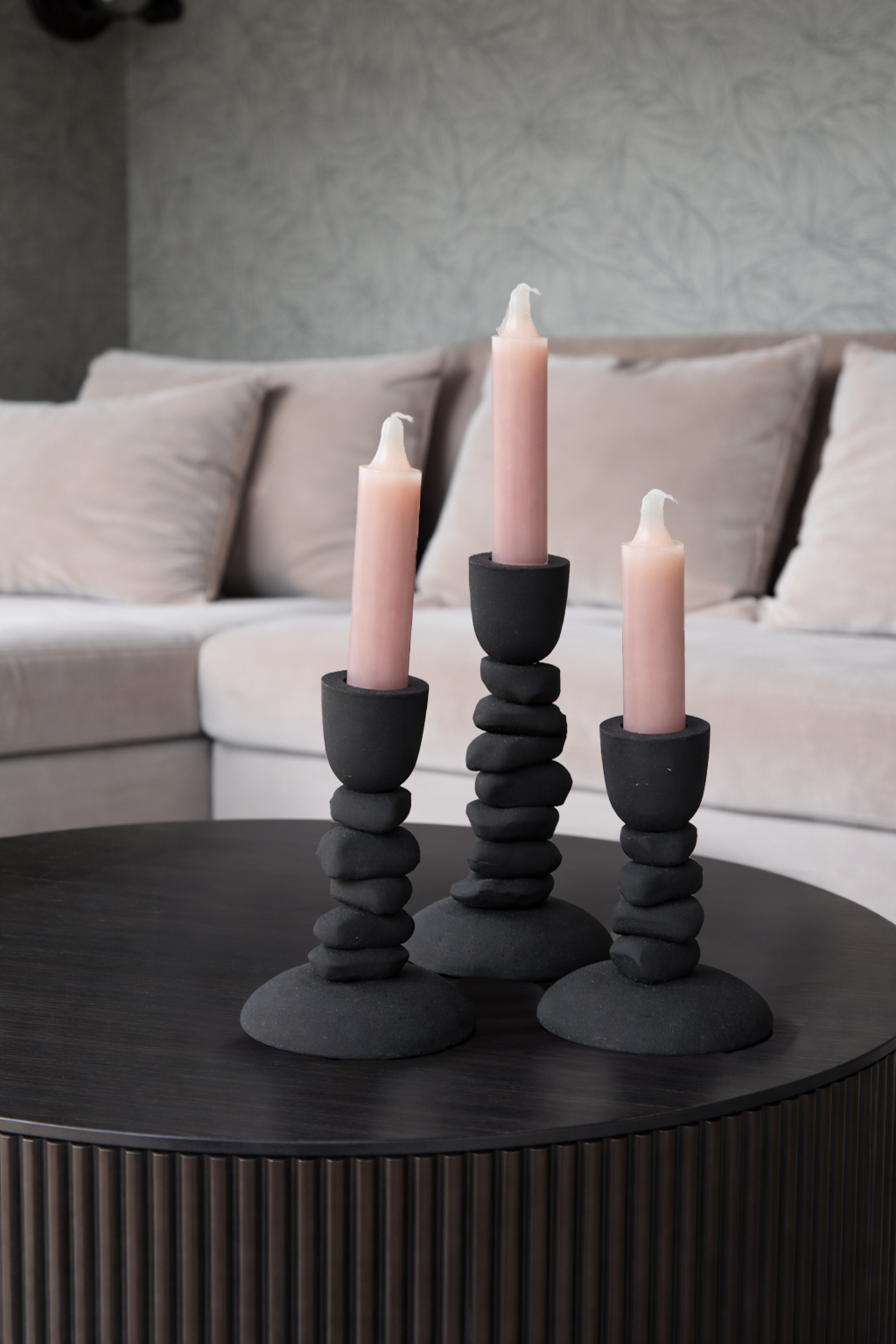Kandelaar Nechi black - set van 3