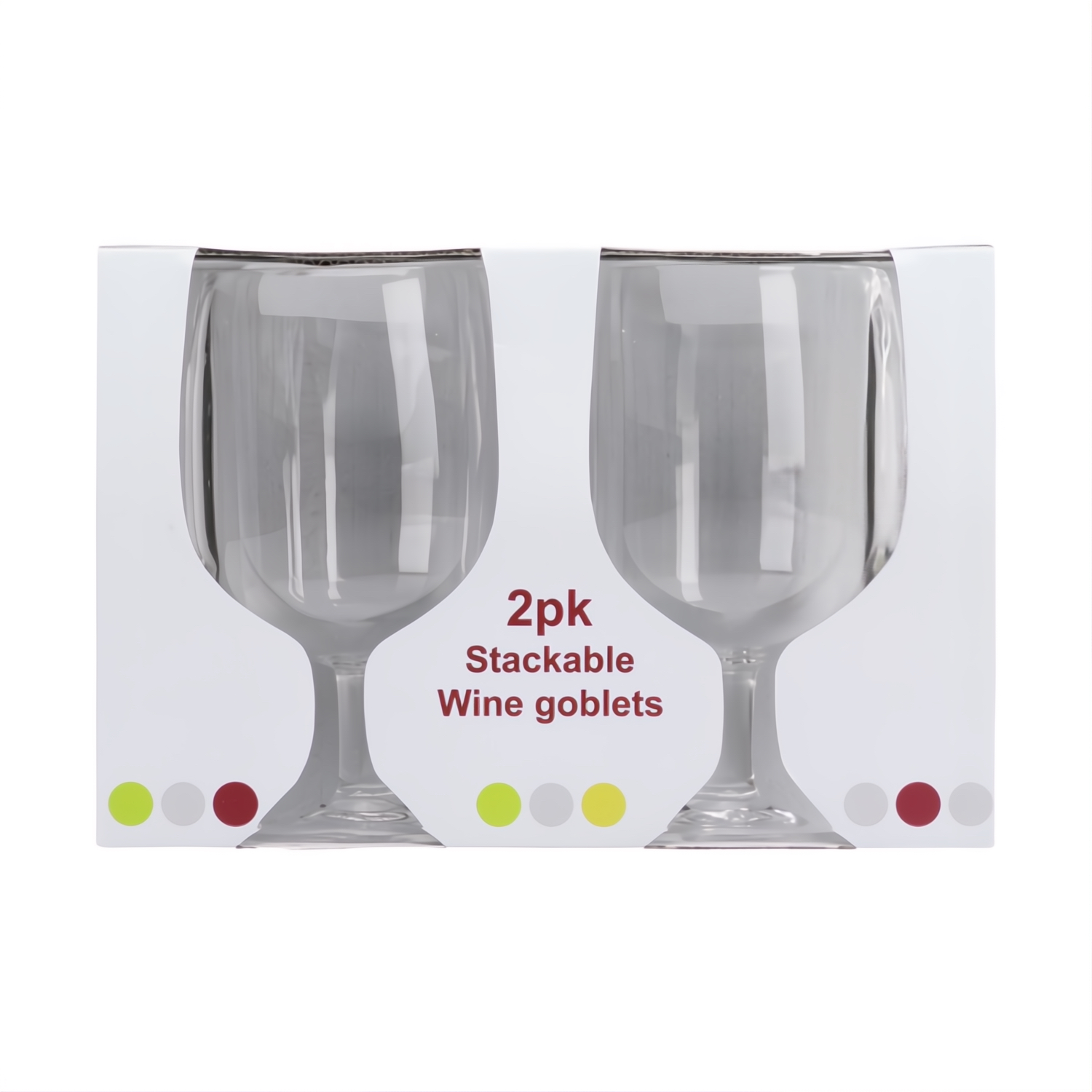 Stapelbaar Wijnglas Polycarbonaat - set van 2