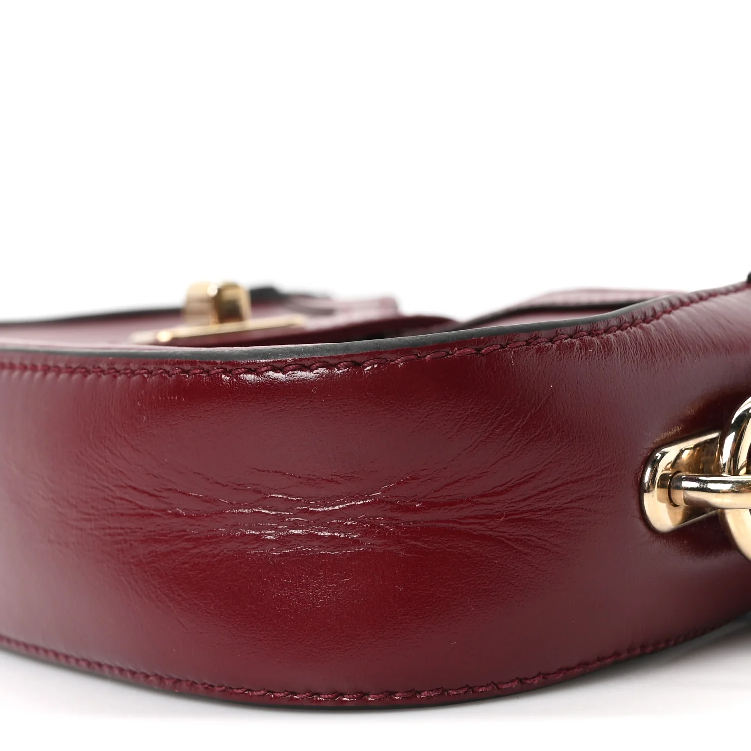 Calfskin Mini Moon Side Shoulder Bag Rosso Ancora - Top Club