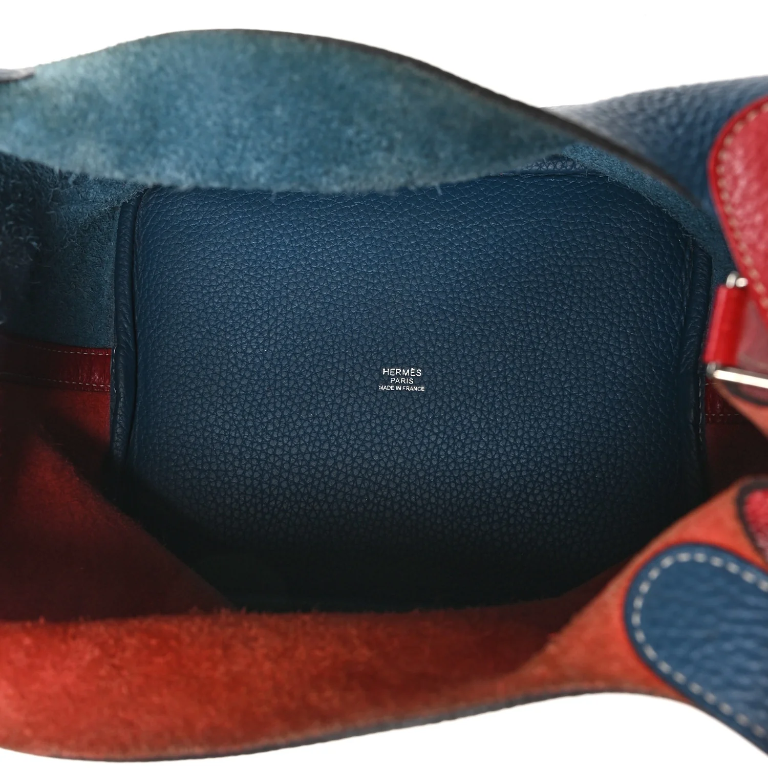 Taurillon Clemence Picotin Lock 22 MM Rouge Casaque Bleu Thalassa - Top Club