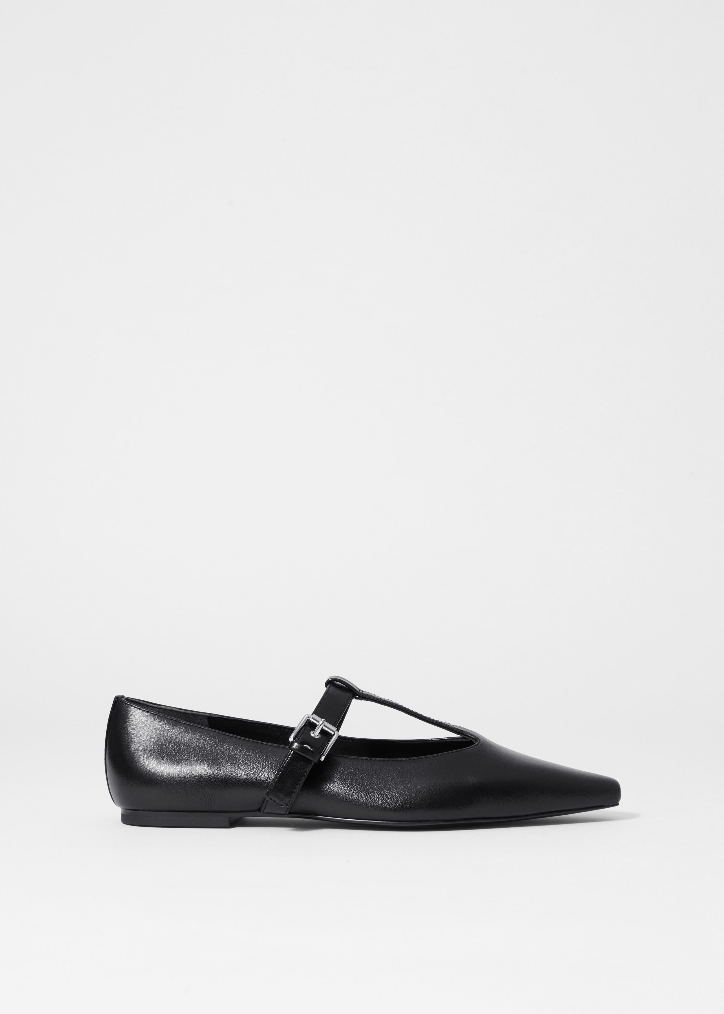 & Other Stories T-BAR LEATHER BALLET FLATS