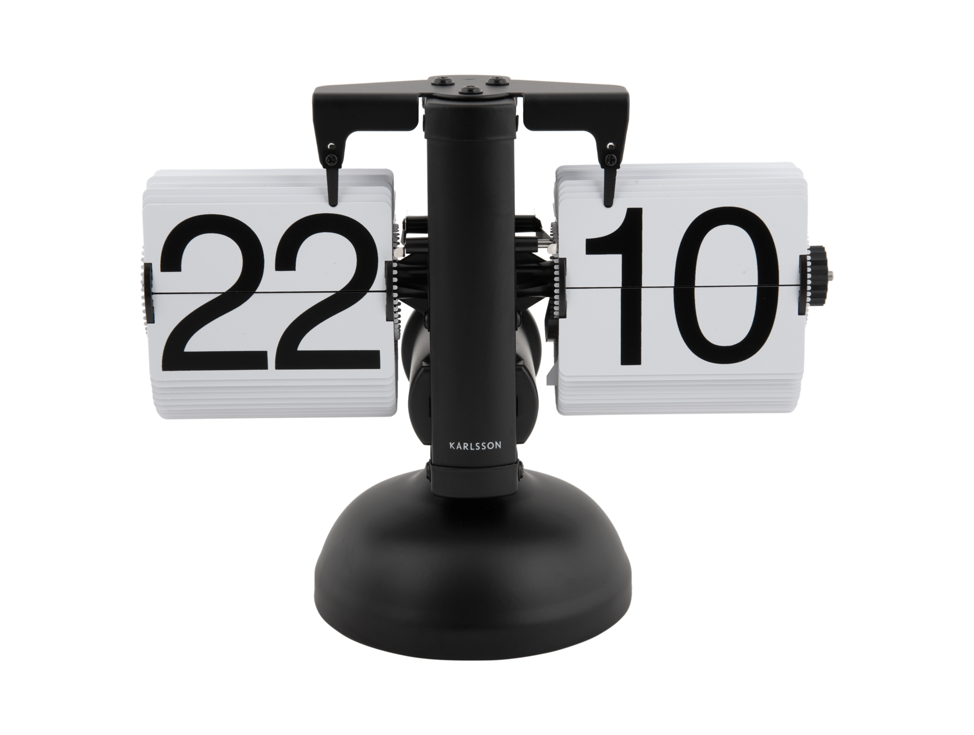Table clock Small Flip black with white flips