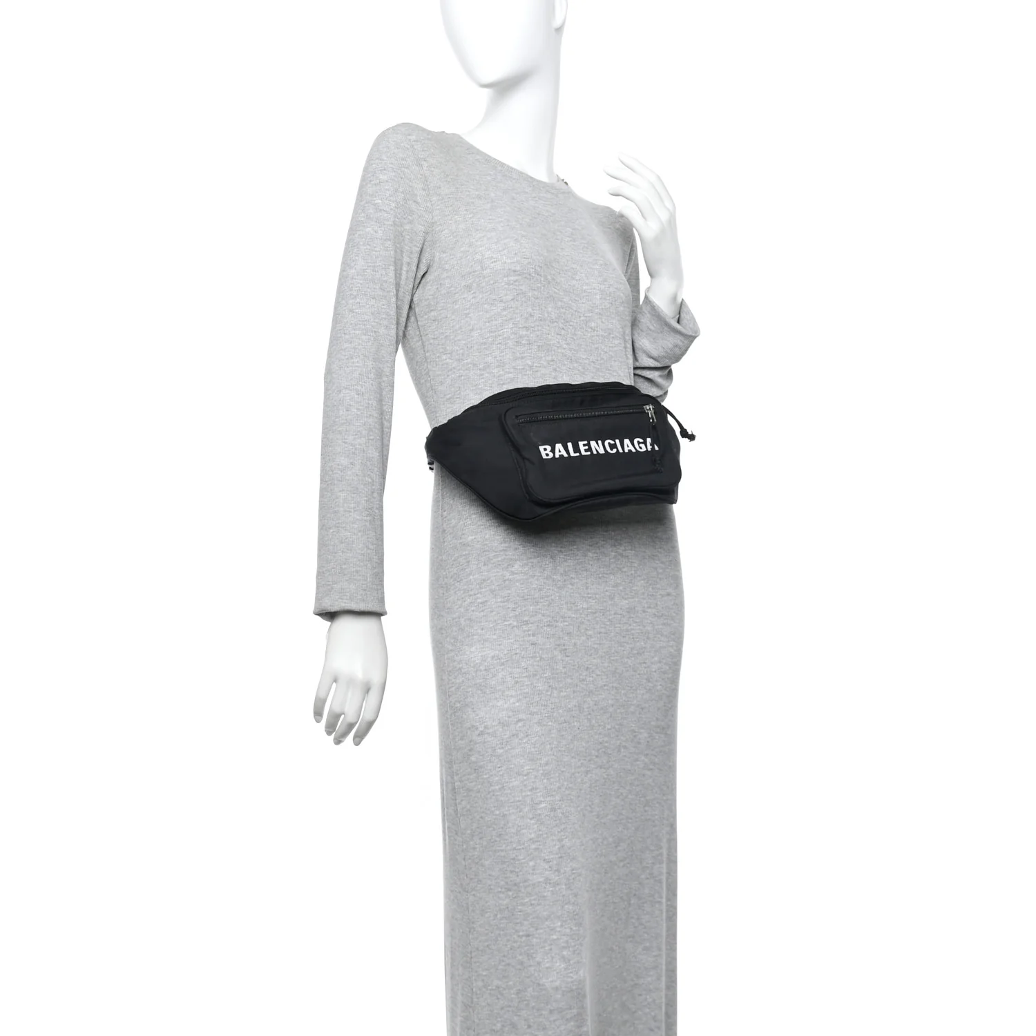 Recycled Sport Nylon Logo Embroidered Wheel Beltpack Black
