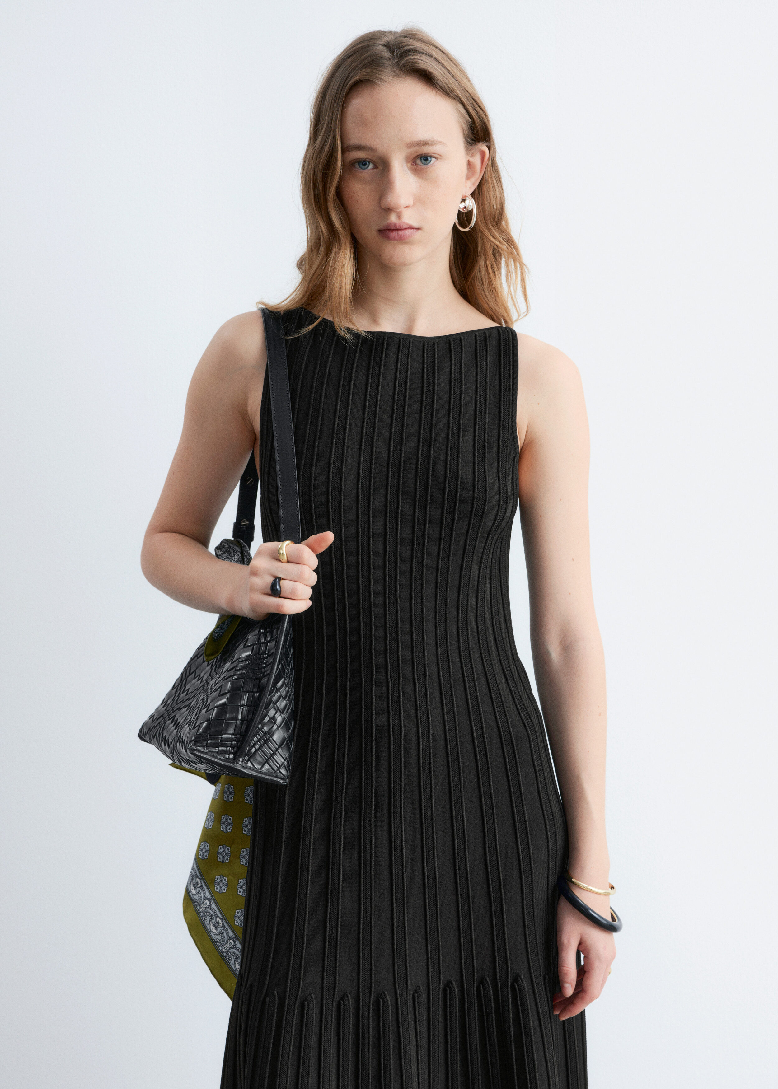 & Other Stories RIB-KNIT MIDI DRESS