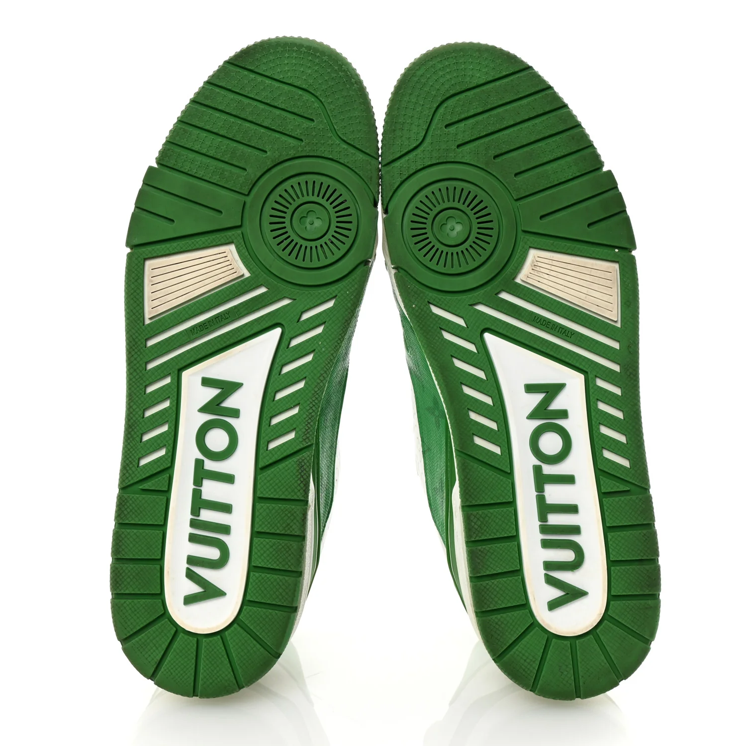 Calfskin Monogram Mens LV Trainer Sneakers 8 Green - Top Club